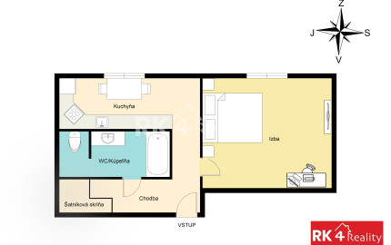 RK4 - PREDANÉ - 1 izbový byt Rajec - skvelá lokalita
