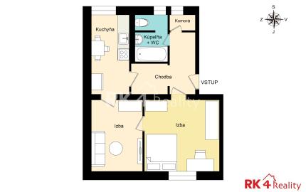 RK4 - REZERVOVANÉ - 2 izbový byt - Bulvár Žilina