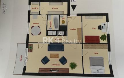 RK4 - NA PREDAJ - 3 izbový byt v centre mesta Sereď