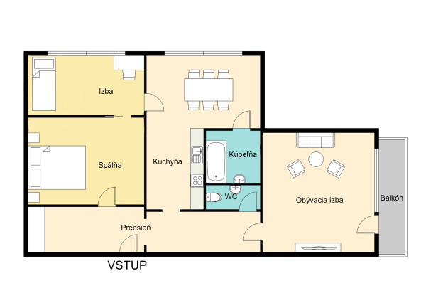 RK4 - PREDANÉ - 3 izbový byt - kompletná rekonštrukcia