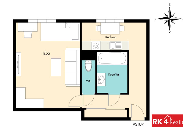 RK4 - PREDANÉ - 1 izbový byt - Bulvár