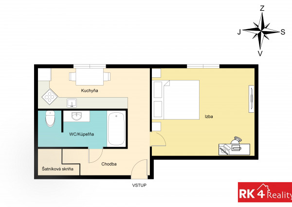 RK4 - PREDANÉ - 1 izbový byt Rajec - skvelá lokalita