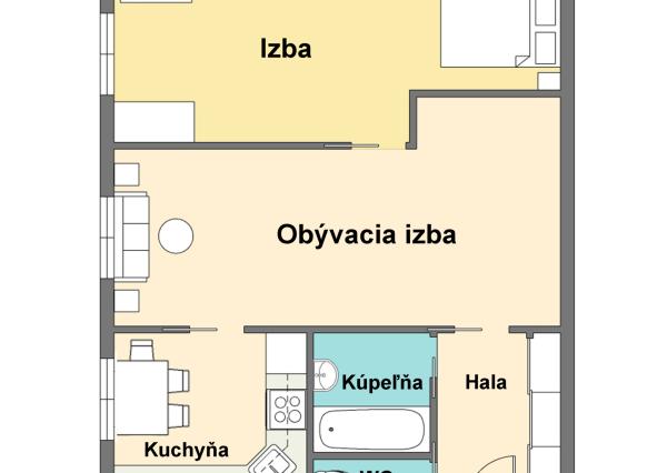 RK4 - PREDANÉ - 2 izbový byt - Považská Bystrica