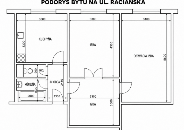 RK4 - PREDAJ – 3 i. byt – ul. Račianska, Bratislava